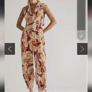 NWOT Free People Shasta Printed Courdoroy Jumpsuit One Piece